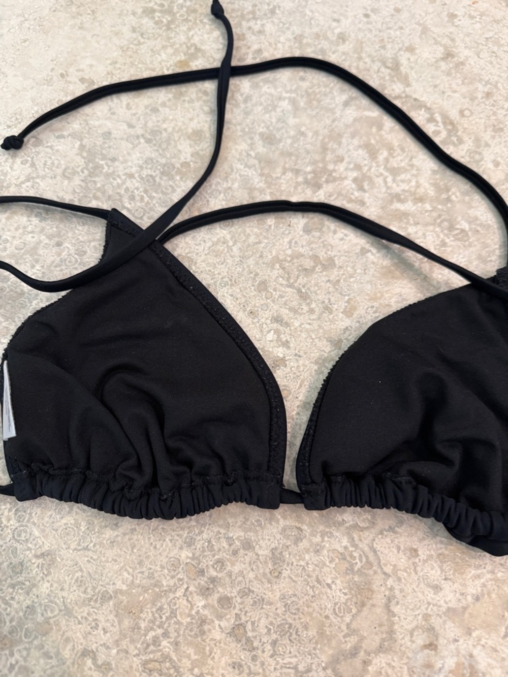 Mossimo Black Floral Embroidered Triangle Bikini Top - Picture 5 of 8